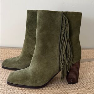Sam Edelman Suede Fringe Ankle Boots